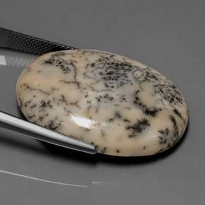 Agata dendritica naturale multicolore da 30,68 ct, taglio ovale, opaco