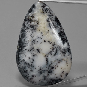 Agata dendritica naturale multicolore da 57,71 ct, taglio a pera, opaco