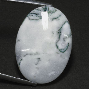 Agata dendritica naturale multicolore da 17,56 ct, taglio ovale, opaco
