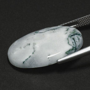 Agata dendritica naturale multicolore da 17,56 ct, taglio ovale, opaco