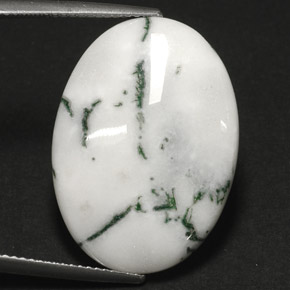 Agata dendritica naturale multicolore da 17,84 ct, taglio ovale, opaco