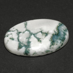 Agata dendritica naturale multicolore da 17,64 ct, taglio ovale, opaco
