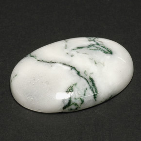 Agata dendritica naturale multicolore da 17,60 ct, taglio ovale, opaco