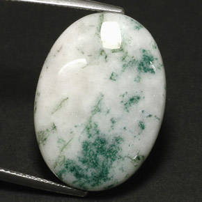 Agata dendritica naturale multicolore da 17,11 ct, taglio ovale, opaco
