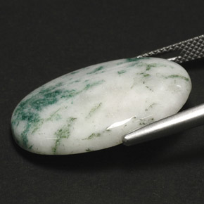 Agata dendritica naturale multicolore da 17,11 ct, taglio ovale, opaco