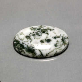 Agata dendritica naturale multicolore da 16,20 ct, taglio ovale, opaco