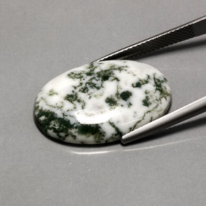 Agata dendritica naturale multicolore da 16,20 ct, taglio ovale, opaco