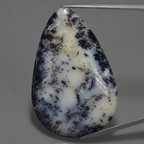 Agata dendritica naturale multicolore da 57,71 ct, taglio a pera, opaco