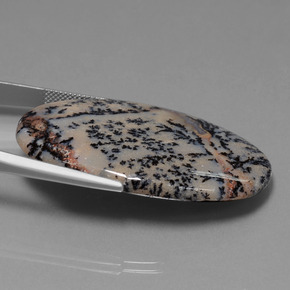 Agata dendritica naturale multicolore da 52,67 ct, taglio ovale, opaco