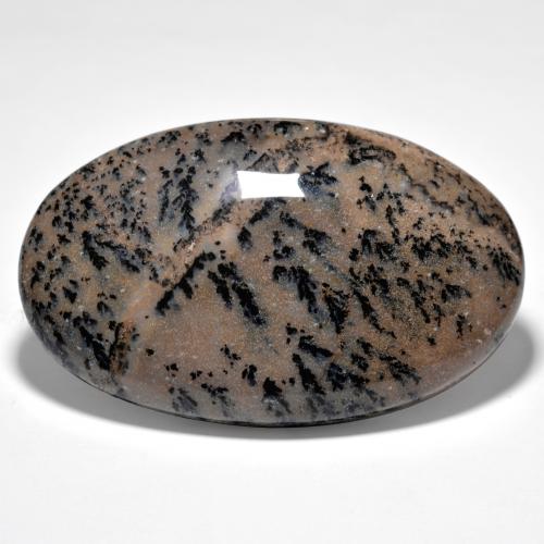 Agata dendritica naturale multicolore da 83,45 ct, taglio ovale, opaco