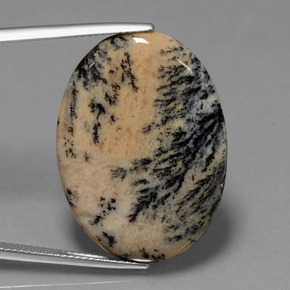 Agata dendritica naturale multicolore da 23,90 ct, taglio ovale, opaco