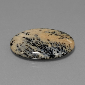 Agata dendritica naturale multicolore da 23,90 ct, taglio ovale, opaco