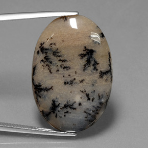 Agata dendritica naturale multicolore da 26,13 ct, taglio ovale, opaco