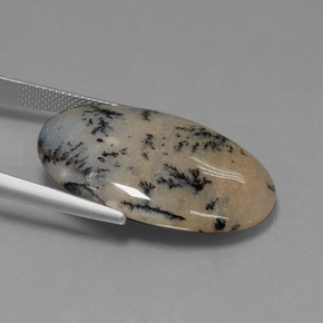 Agata dendritica naturale multicolore da 26,13 ct, taglio ovale, opaco