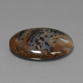 Agata dendritica Multicolore naturale da 31.59 ct, Taglio ovale, Opaco