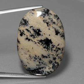 Agata dendritica naturale multicolore da 36,51 ct, taglio ovale, opaco