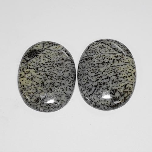 Agata dendritica naturale multicolore da 41,67 ct, taglio ovale, opaco