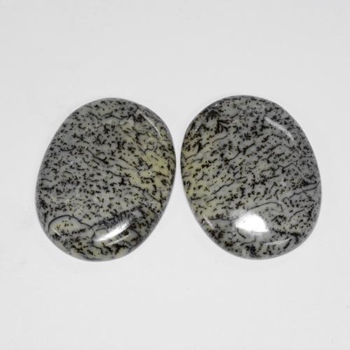 Agata dendritica naturale multicolore da 41,67 ct, taglio ovale, opaco