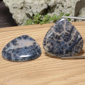 Gemme di Agata dendritica Multicolore naturale da 46.33 ct, Forma a pera, Traslucido