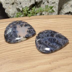 Gemme di Agata dendritica Multicolore naturale da 46.33 ct, Forma a pera, Traslucido