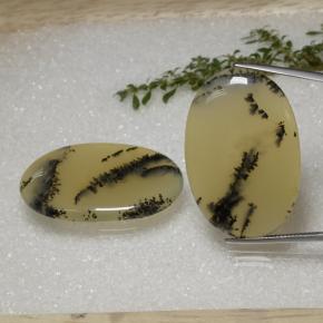 Agata dendritica naturale multicolore da 56,92 ct, taglio ovale, traslucido