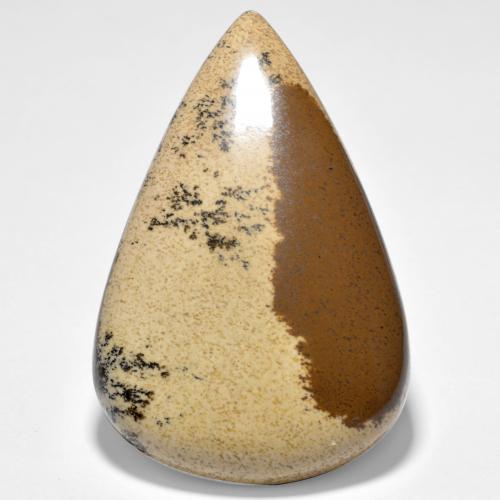 Agata dendritica naturale multicolore da 42,10 ct, taglio a pera, opaco