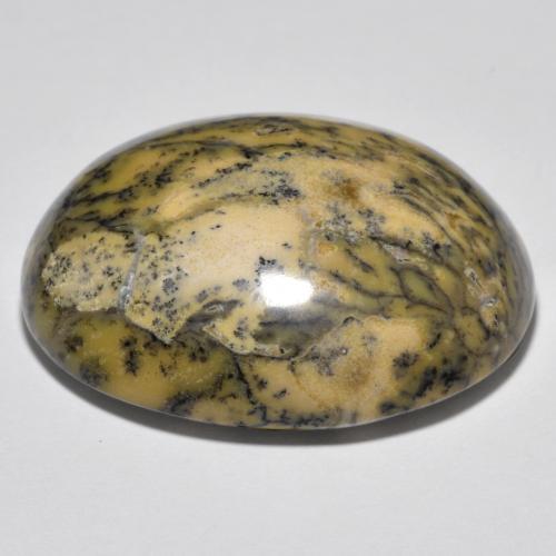 Agata dendritica naturale multicolore da 35,83 ct, taglio ovale, opaco