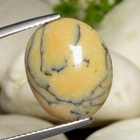 Agata dendritica naturale multicolore da 6,18 ct, taglio ovale, opaco