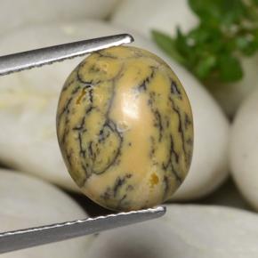 Agata dendritica naturale multicolore da 3,86 ct, taglio ovale, opaco