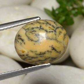 Agata dendritica naturale multicolore da 3,86 ct, taglio ovale, opaco