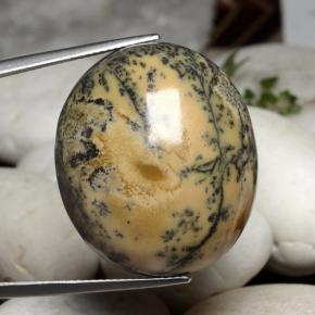 Agata dendritica naturale multicolore da 45,37 ct, taglio ovale, opaco