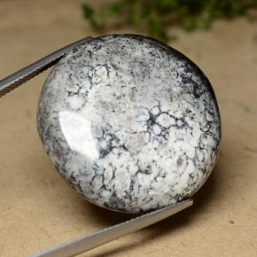 Agata dendritica naturale multicolore da 44,26 ct, taglio rotondo, opaco