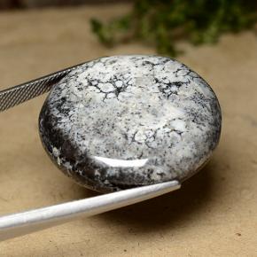 Agata dendritica naturale multicolore da 44,26 ct, taglio rotondo, opaco