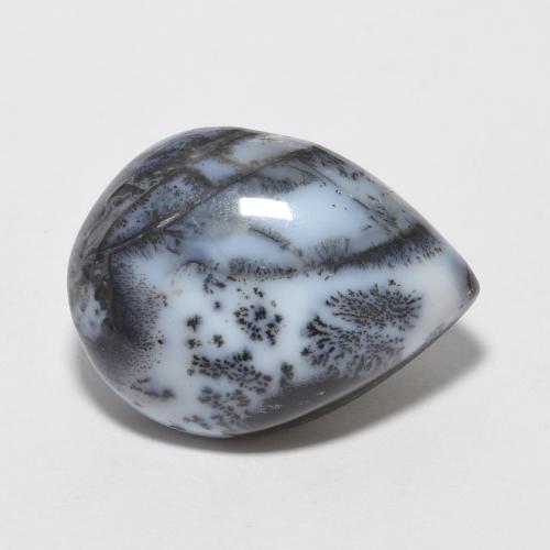Agata dendritica naturale multicolore da 6,50 ct, taglio a pera, opaco