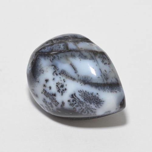 Agata dendritica naturale multicolore da 6,50 ct, taglio a pera, opaco