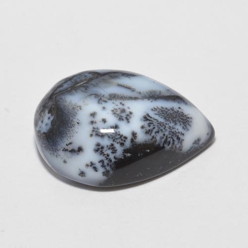 Agata dendritica naturale multicolore da 6,50 ct, taglio a pera, opaco