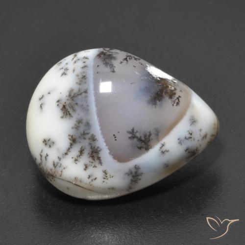 6.65ct Naturale Multicolore Agata dendritica, Forma a pera, Traslucido
