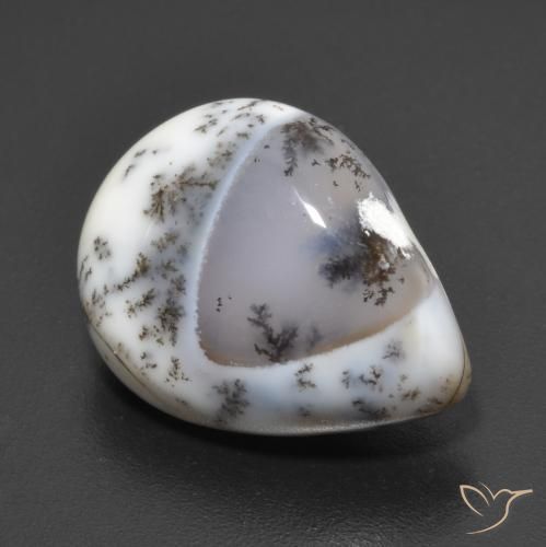 Agata dendritica Multicolore naturale da 6.65 ct, Forma a pera, Traslucido