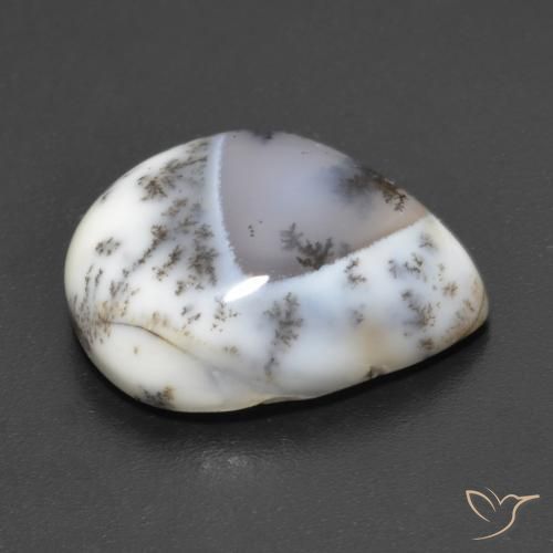 Agata dendritica Multicolore naturale da 6.65 ct, Forma a pera, Traslucido