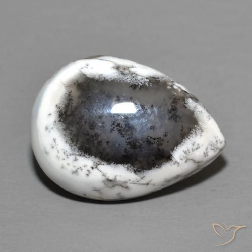 Agata dendritica Multicolore naturale da 8.50 ct, Forma a pera, Opaco