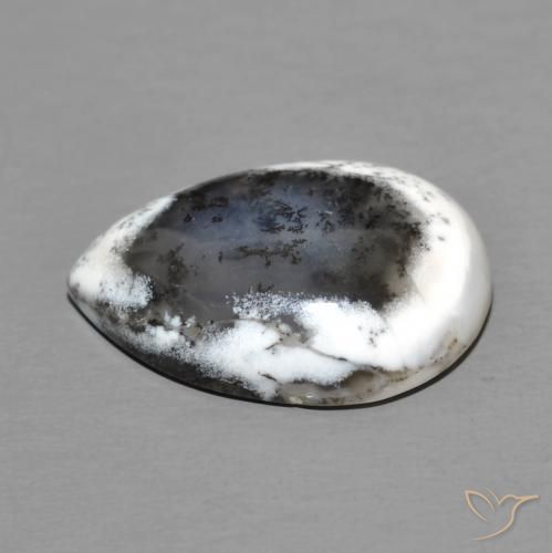 Agata dendritica Multicolore naturale da 8.50 ct, Forma a pera, Opaco