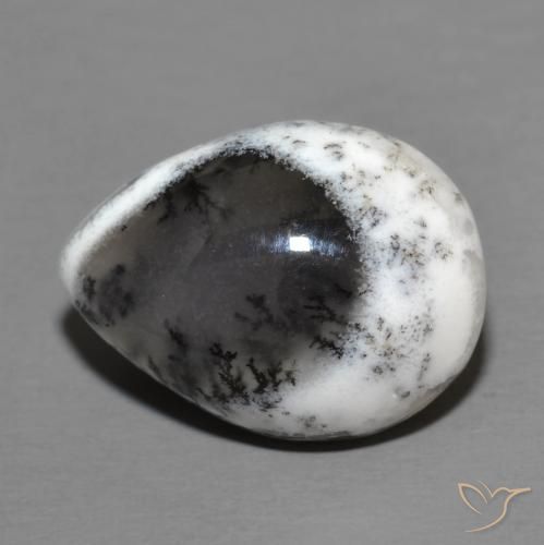 9.49ct Naturale Multicolore Agata dendritica, Forma a pera, Opaco