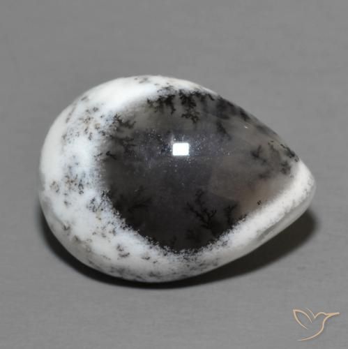 Agata dendritica Multicolore naturale da 9.49 ct, Forma a pera, Opaco