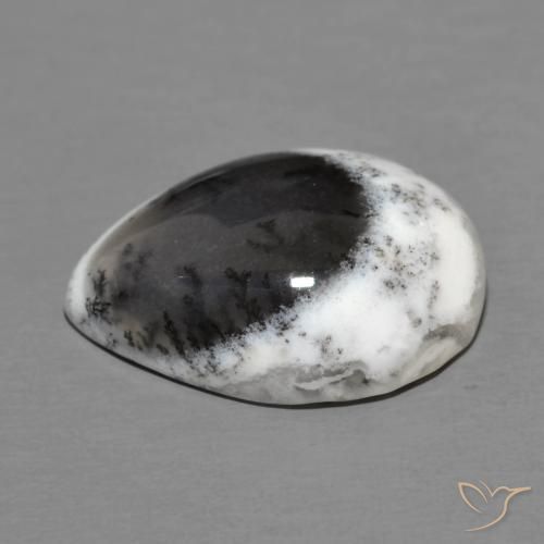 Agata dendritica Multicolore naturale da 9.49 ct, Forma a pera, Opaco