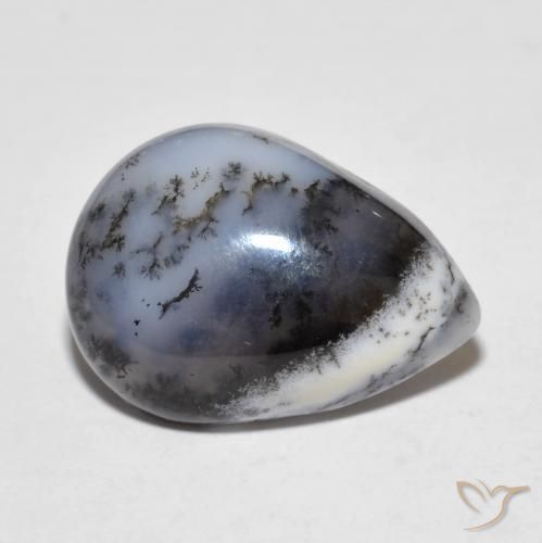 8.77ct Naturale Multicolore Agata dendritica, Forma a pera, Traslucido