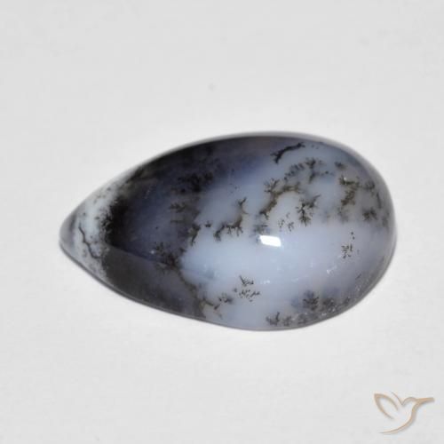 Agata dendritica Multicolore naturale da 8.77 ct, Forma a pera, Traslucido