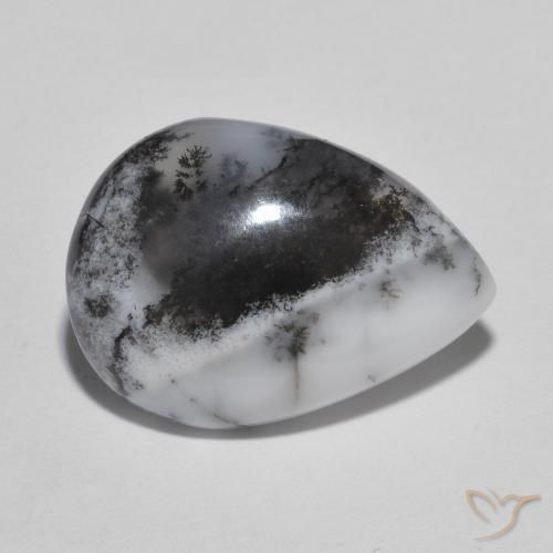 Agata dendritica Multicolore naturale da 8.67 ct, Forma a pera, Traslucido
