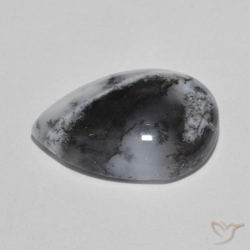 Agata dendritica Multicolore naturale da 8.67 ct, Forma a pera, Traslucido
