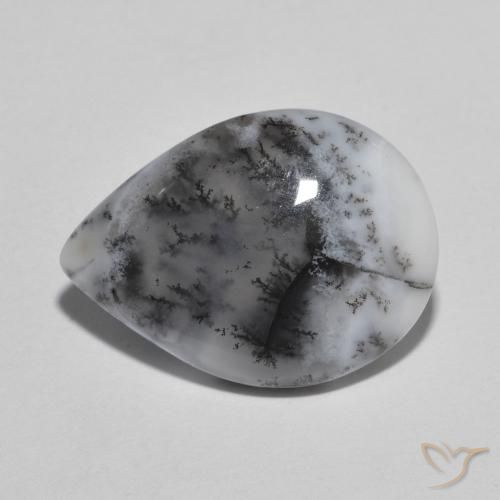 6.12ct Naturale Multicolore Agata dendritica, Forma a pera, Traslucido