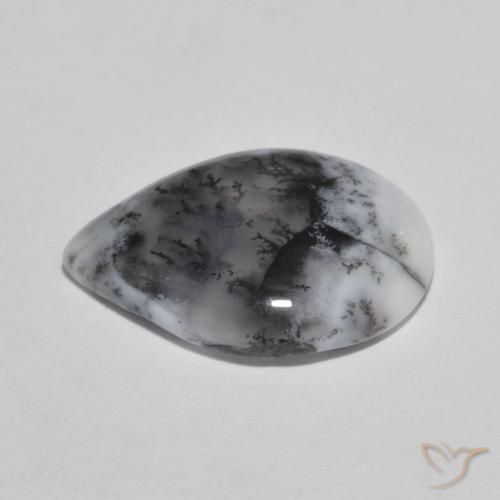 Agata dendritica Multicolore naturale da 6.12 ct, Forma a pera, Traslucido